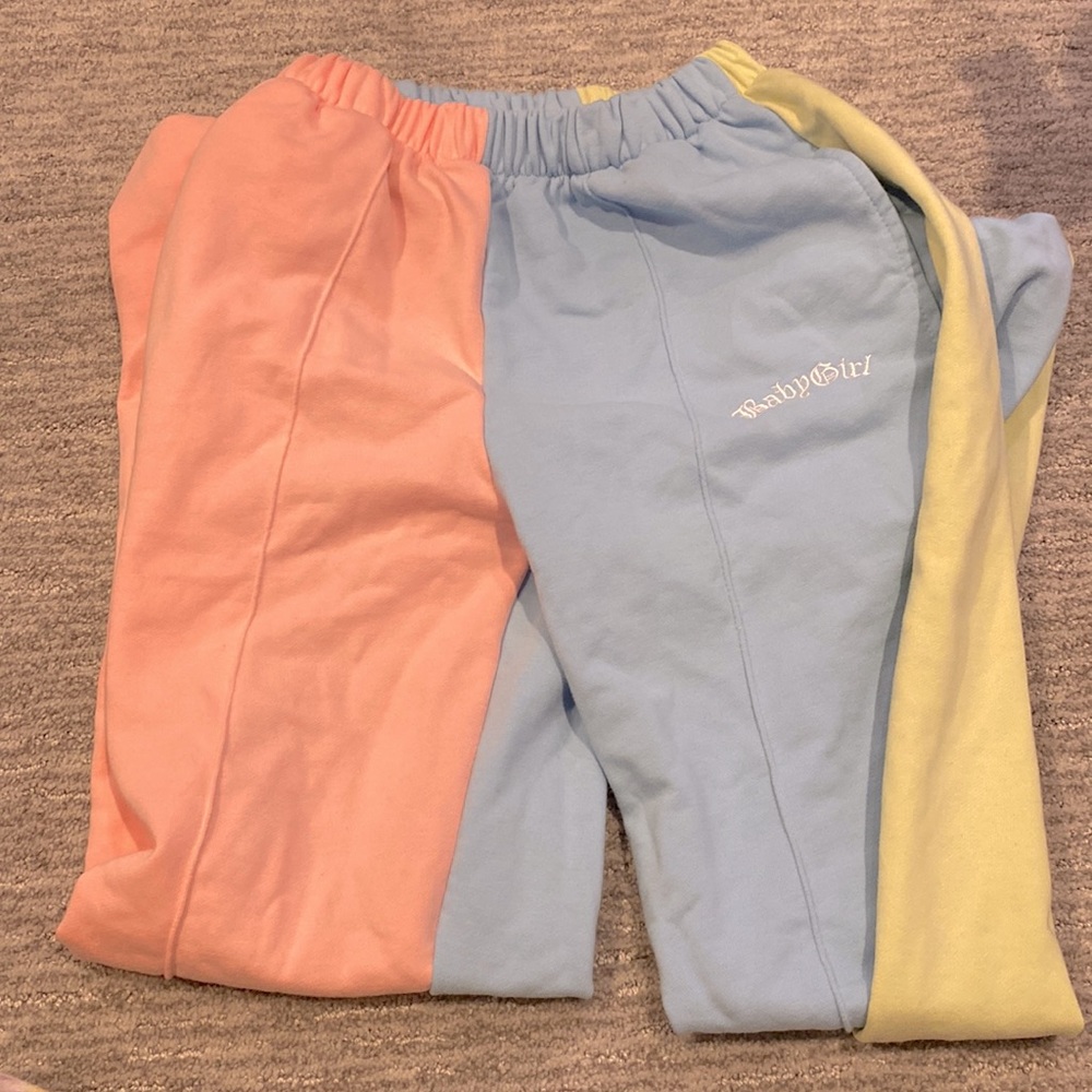 Color block baby girl sweatpants